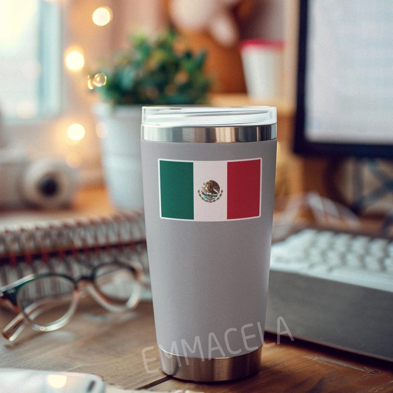 EMMACELA (3PCS) Mexico Flag stickers, Countries Flag Stickers - Waterproof Vinyl Decals For Laptops, Tumblers, Water Bottles, Books, Scrapbooks, Size 3 X 1.8 Inch - Image 5